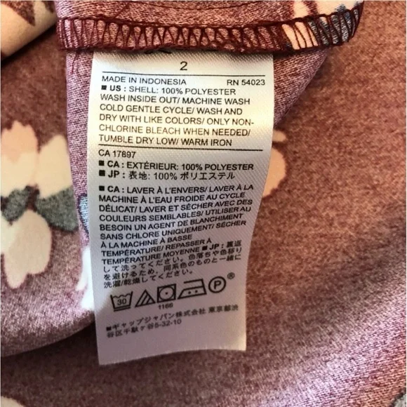 Banana Republic Dress Womens Size 2 Maroon Burgundy Floral Shift Long Tie - Picture 7 of 8